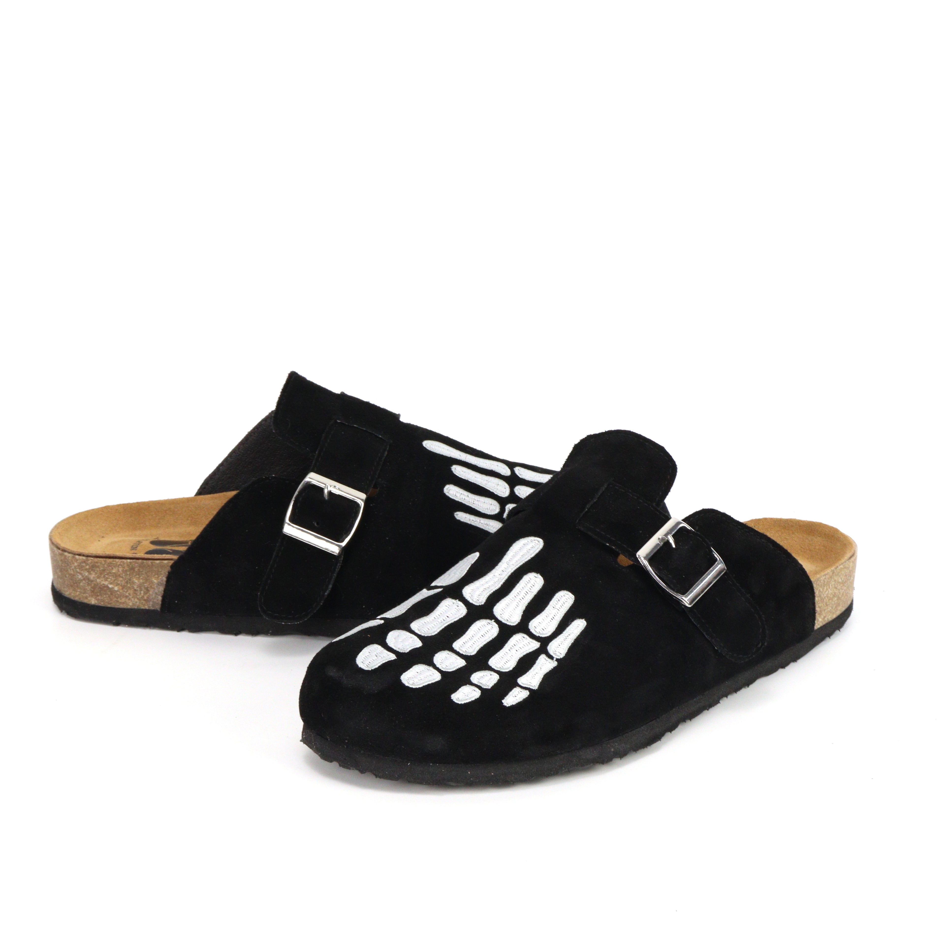 Black Skeleton Clogs
