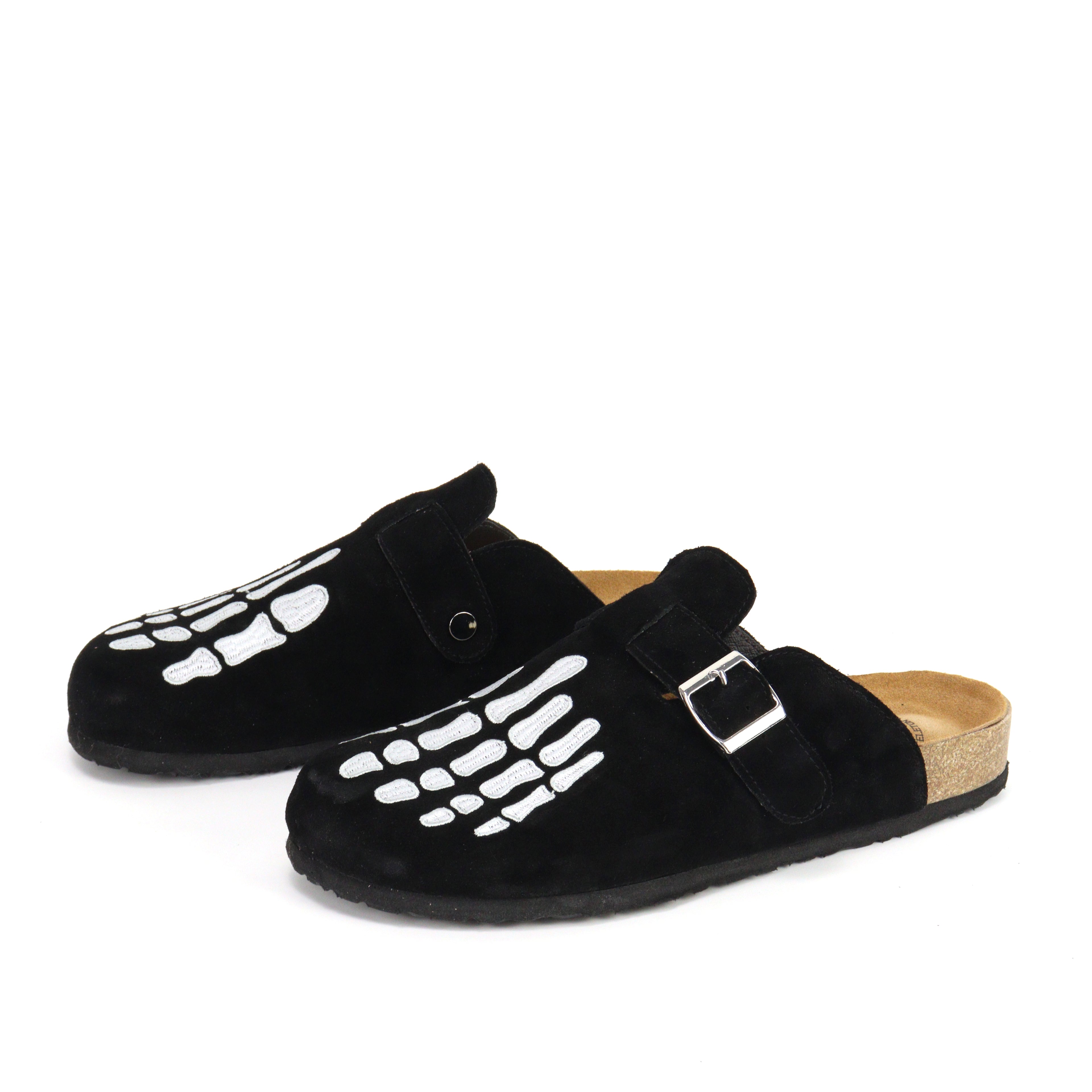 Black Skeleton Clogs