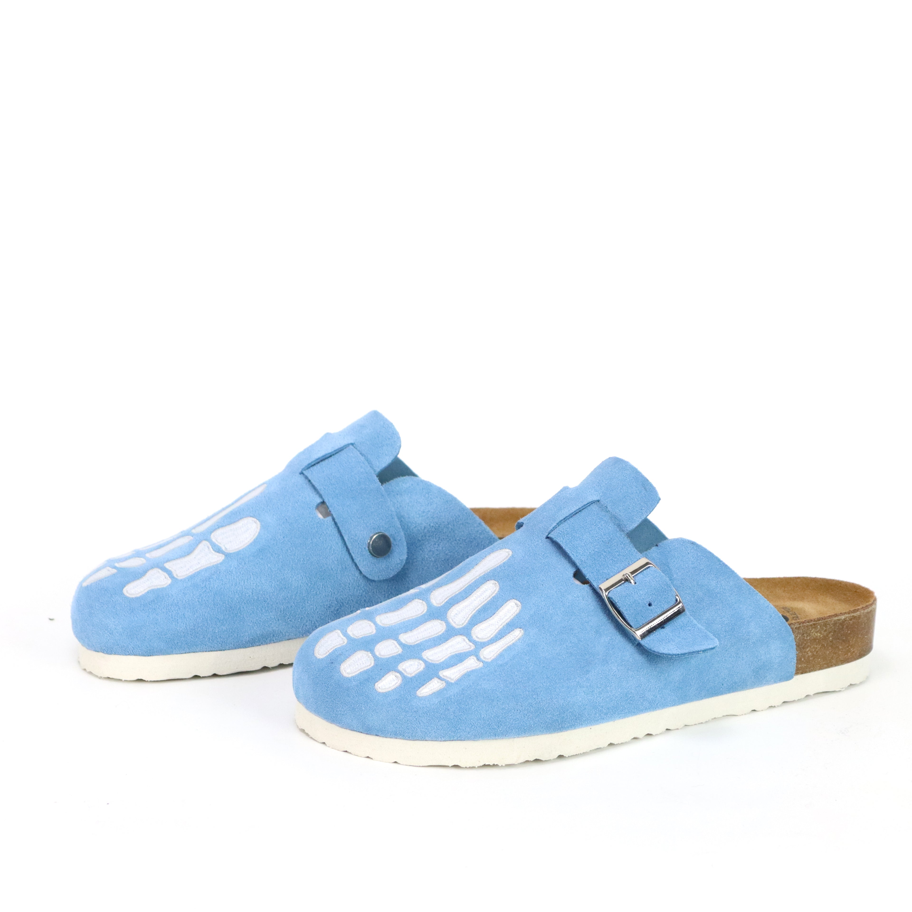 Baby Blue Skeleton Clogs