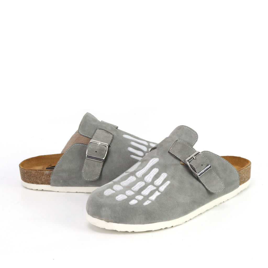 Grey Skeleton Clogs