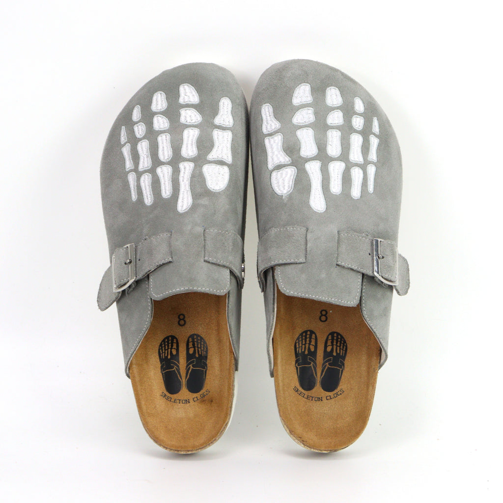 Grey Skeleton Clogs