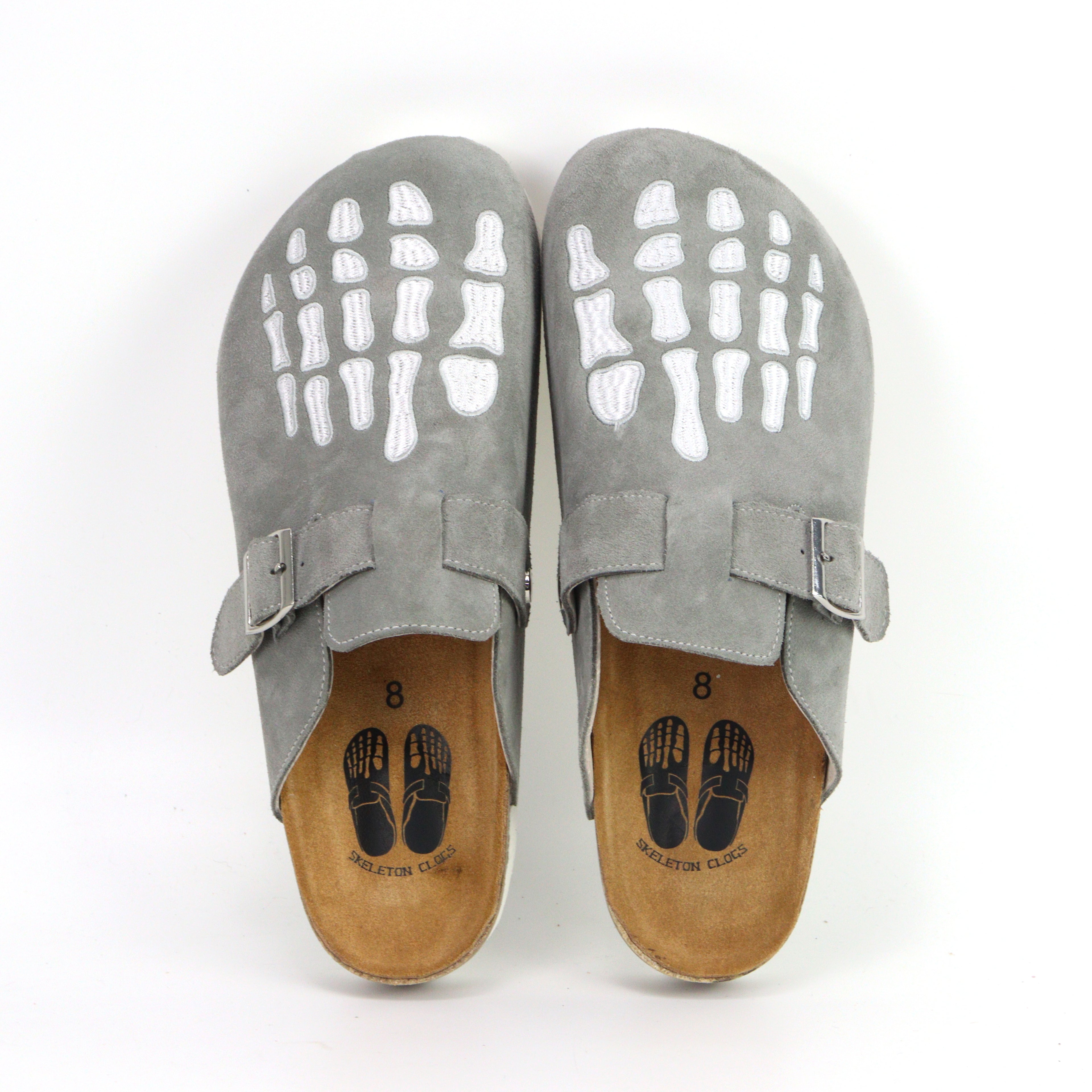 Grey Skeleton Clogs